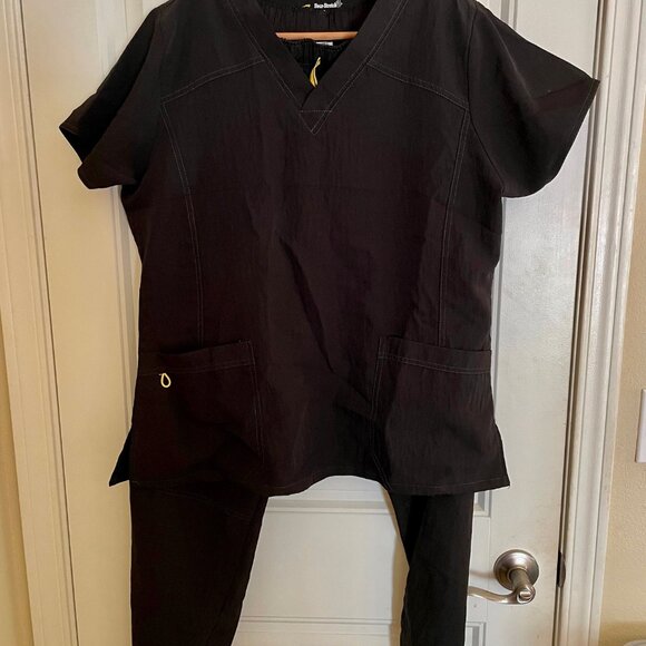 NEW Four Stretch 4 Black Polyester Scrubs Sz L Unisex - Picture 4 of 4